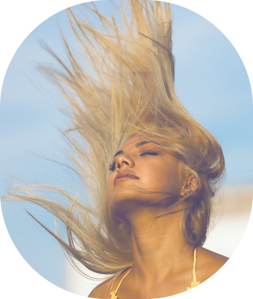Woman hair on air
